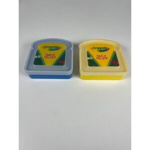 Vintage Crayola Snack Packer Sandwich Containers Set of 2 Blue Yellow 2005 2010